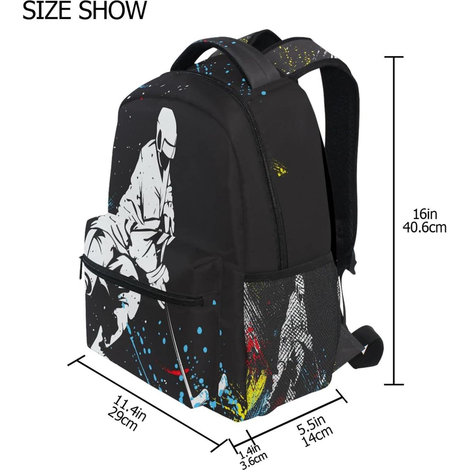 Mochila Escolar Negra ALAZA 16" para Niños y Niñas