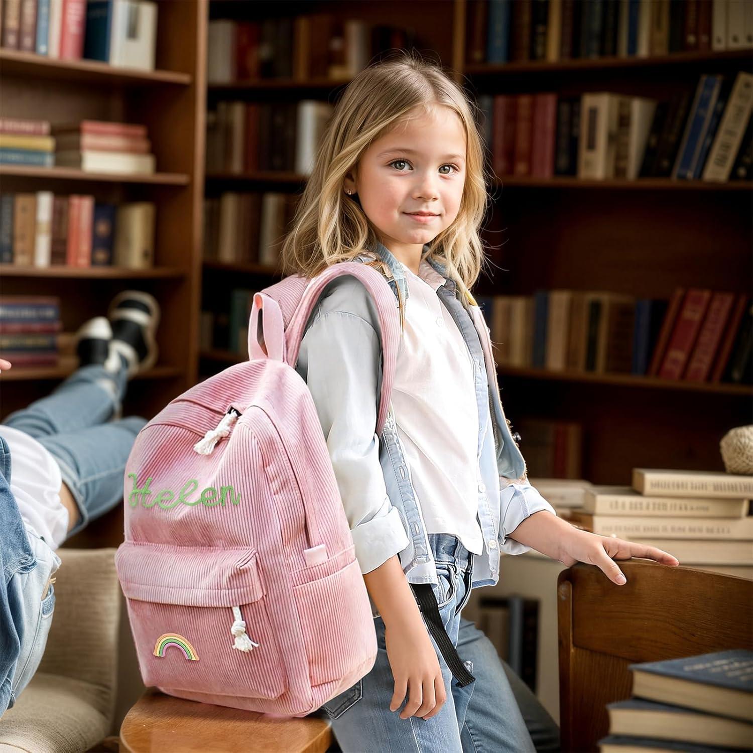 Mochila Personalizada Negra Corduroy 15L para Niños y Adultos