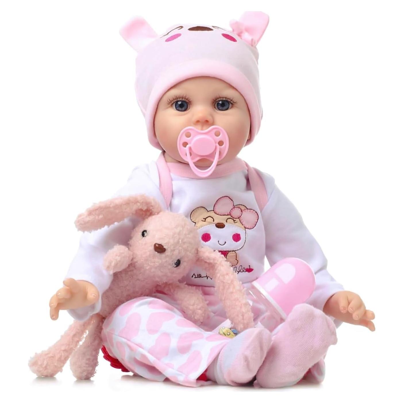 Muñeca Reborn Bebé Niña Kdudgso 55.88 cm Realista con Accesorios