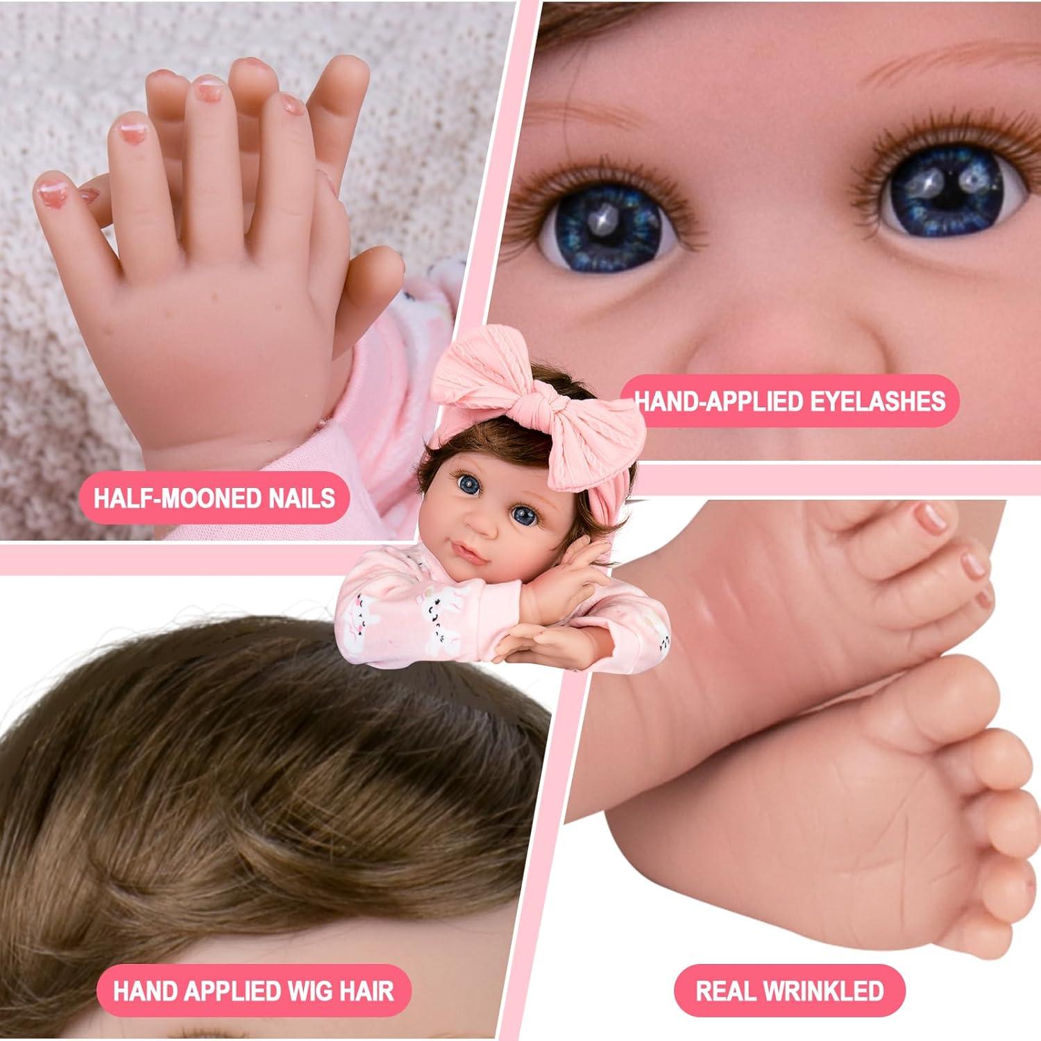 Muñeca Reborn Aori 55.88 cm Realista para Niñas 3+