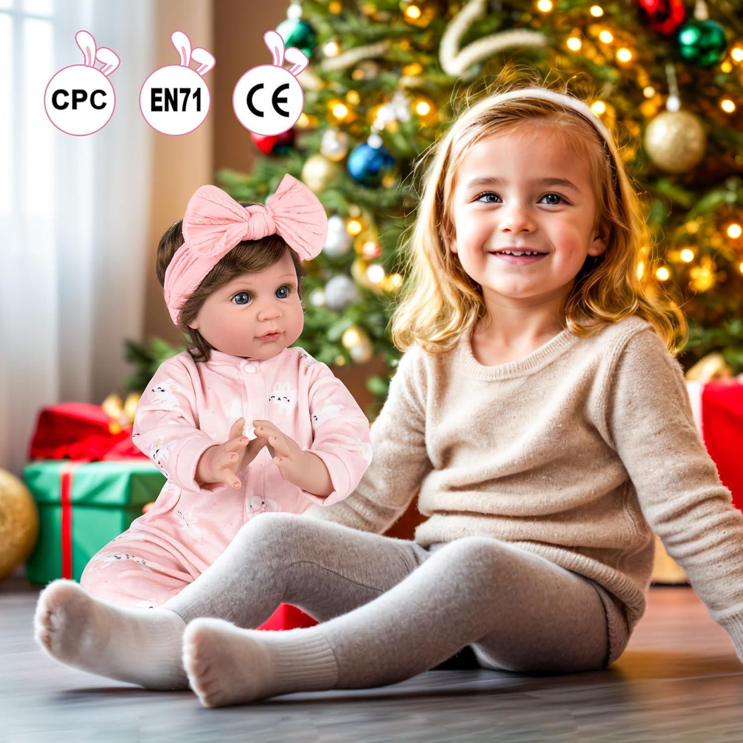 Muñeca Reborn Aori 55.88 cm Realista para Niñas 3+