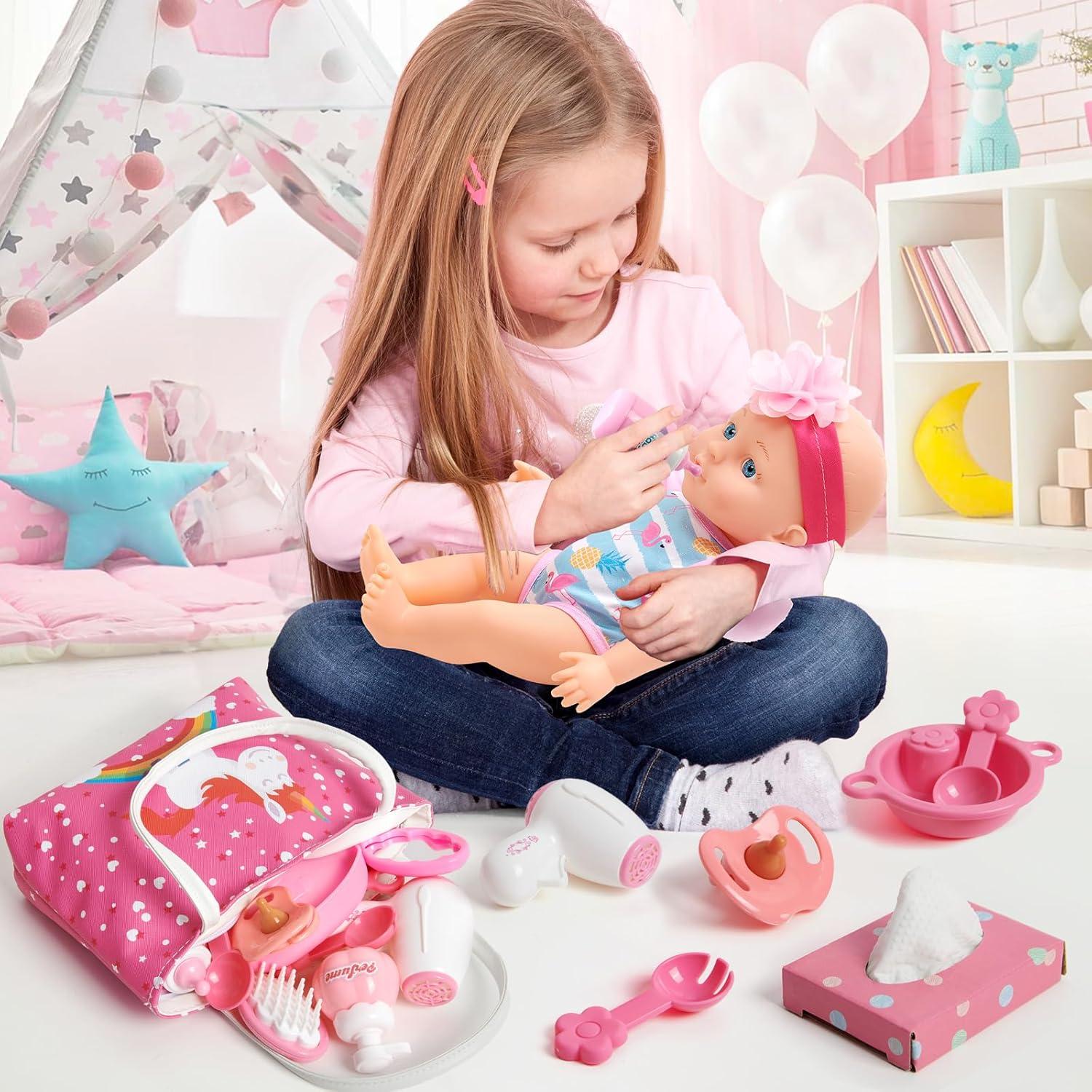 Conjunto Cochecito Muñeca Golray 17 Piezas 30,48 cm