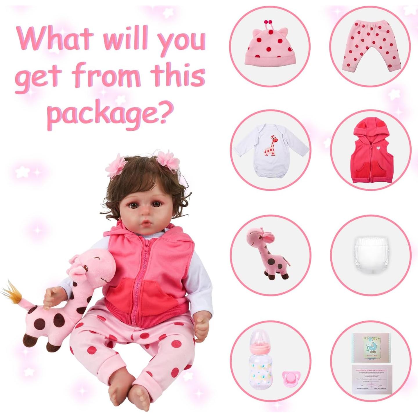 Muñeca Reborn Kaydora 45.72 cm niña con accesorios