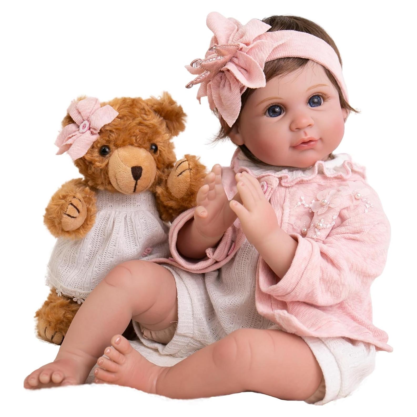 Muñeca Aori Reborn 55 cm Realista con Accesorios