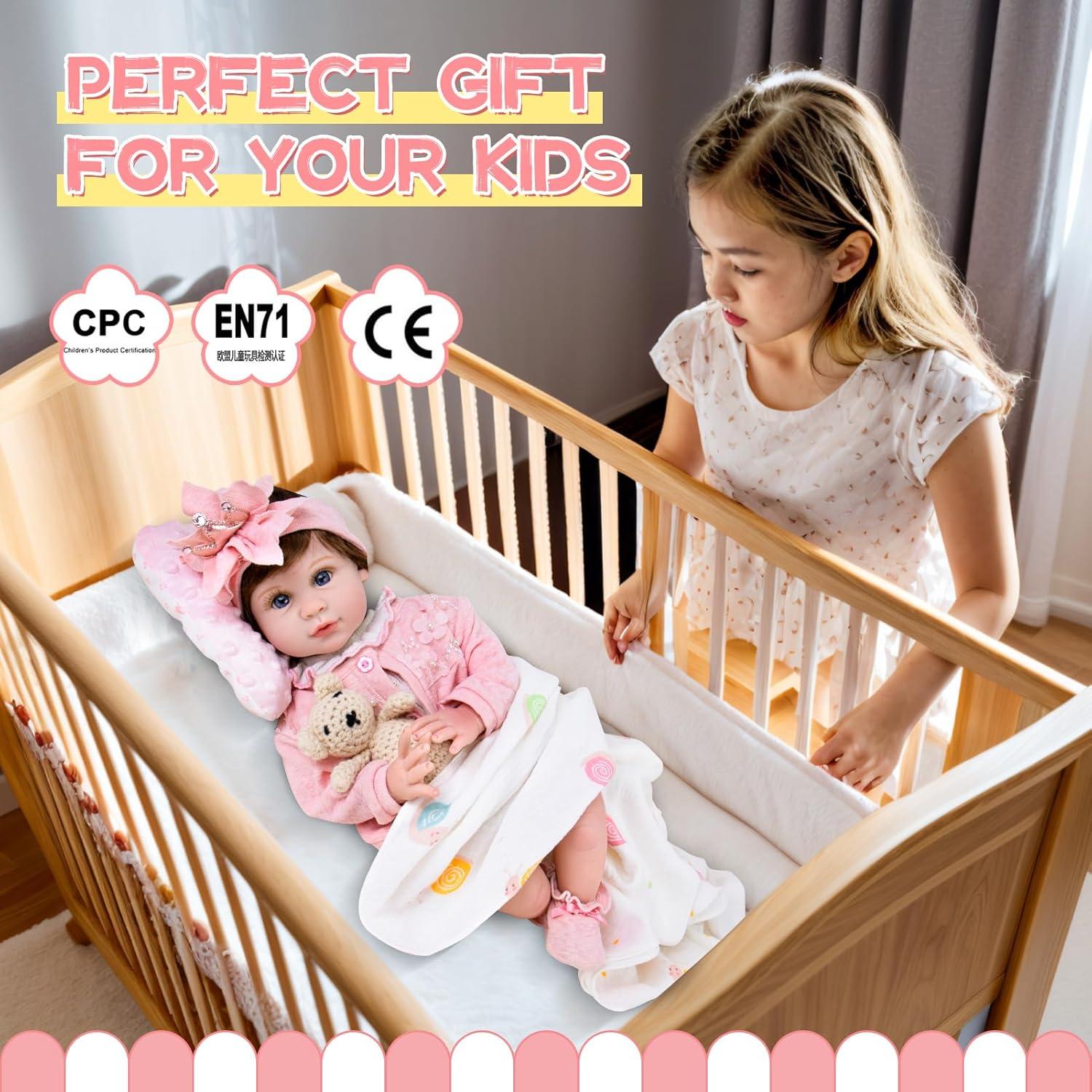 Muñeca Aori Reborn 55 cm Realista con Accesorios