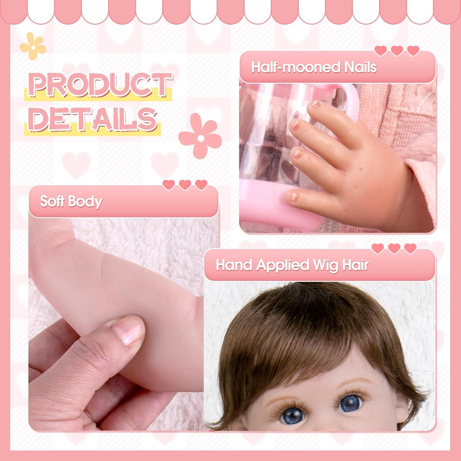 Muñeca Aori Reborn 55 cm Realista con Accesorios