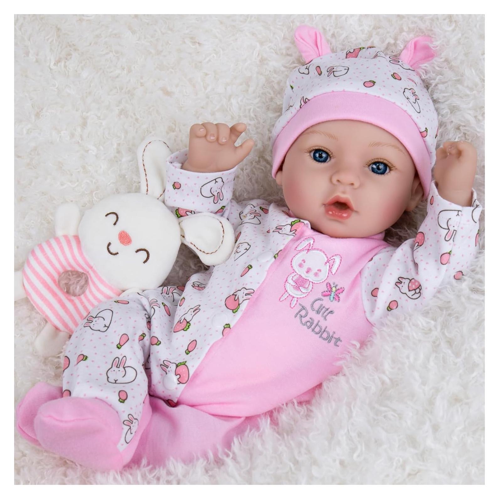 Muñeca Reborn Aori 45.72 cm Niña Bebé Realista Rosa