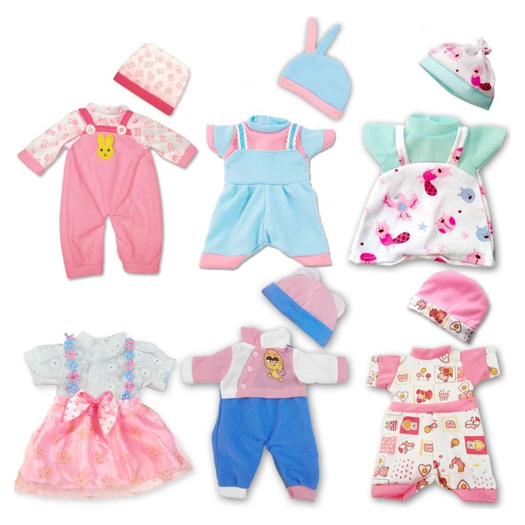 Ropa para Muñeca Bebé ARTST 6 Conjuntos 30 cm con Gorras