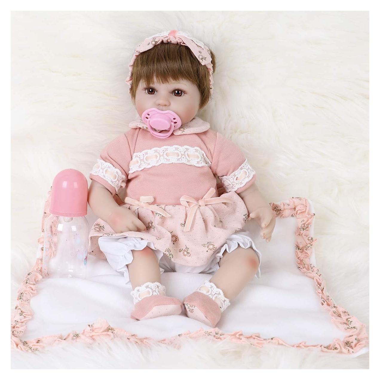 Muñeca Reborn Realista ENADOLL 40 cm Silicona Vinilo Bebé