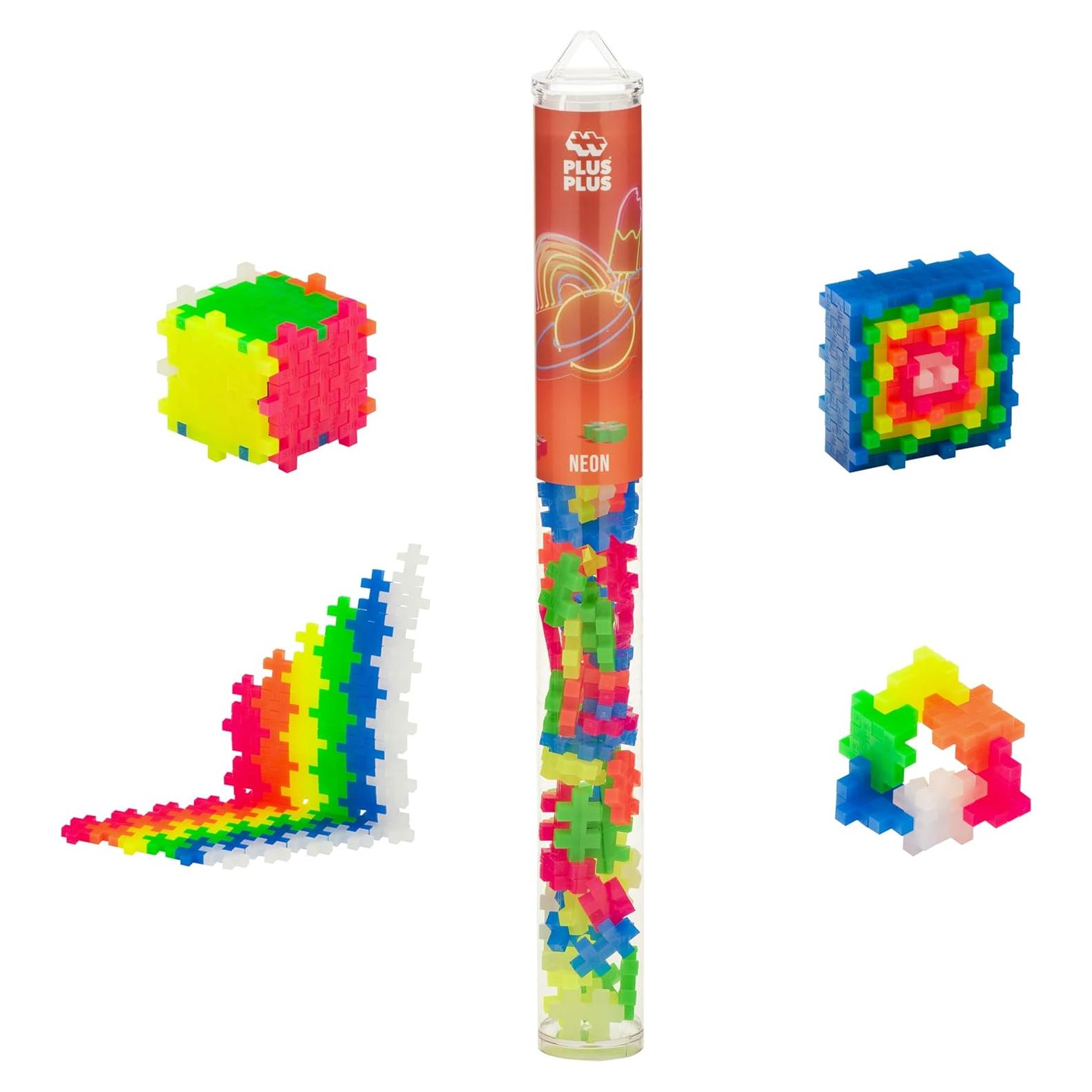 Plus Plus 70 Piezas Bloques de Construcción Neón para Niños