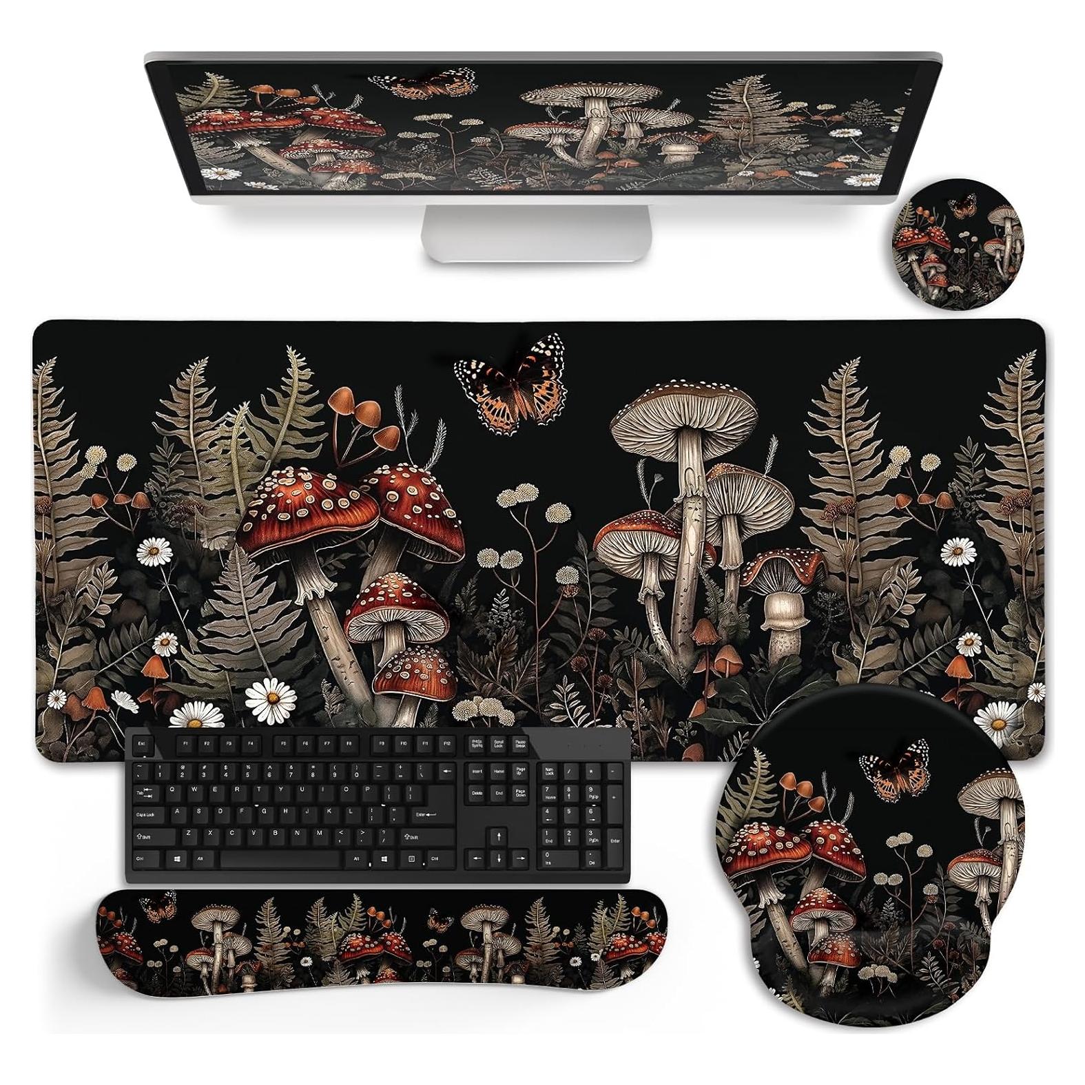 Conjunto de Alfombrillas de Ratón LIMKRIAN XXL Champiñón Ergonómico