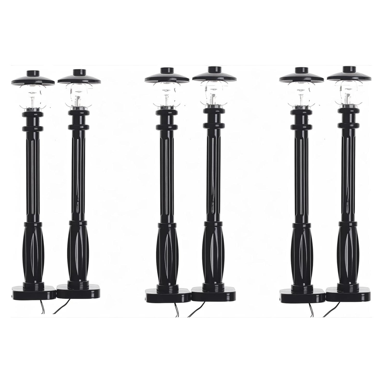 Juego de postes de luz LED General Jim - 6 piezas negras