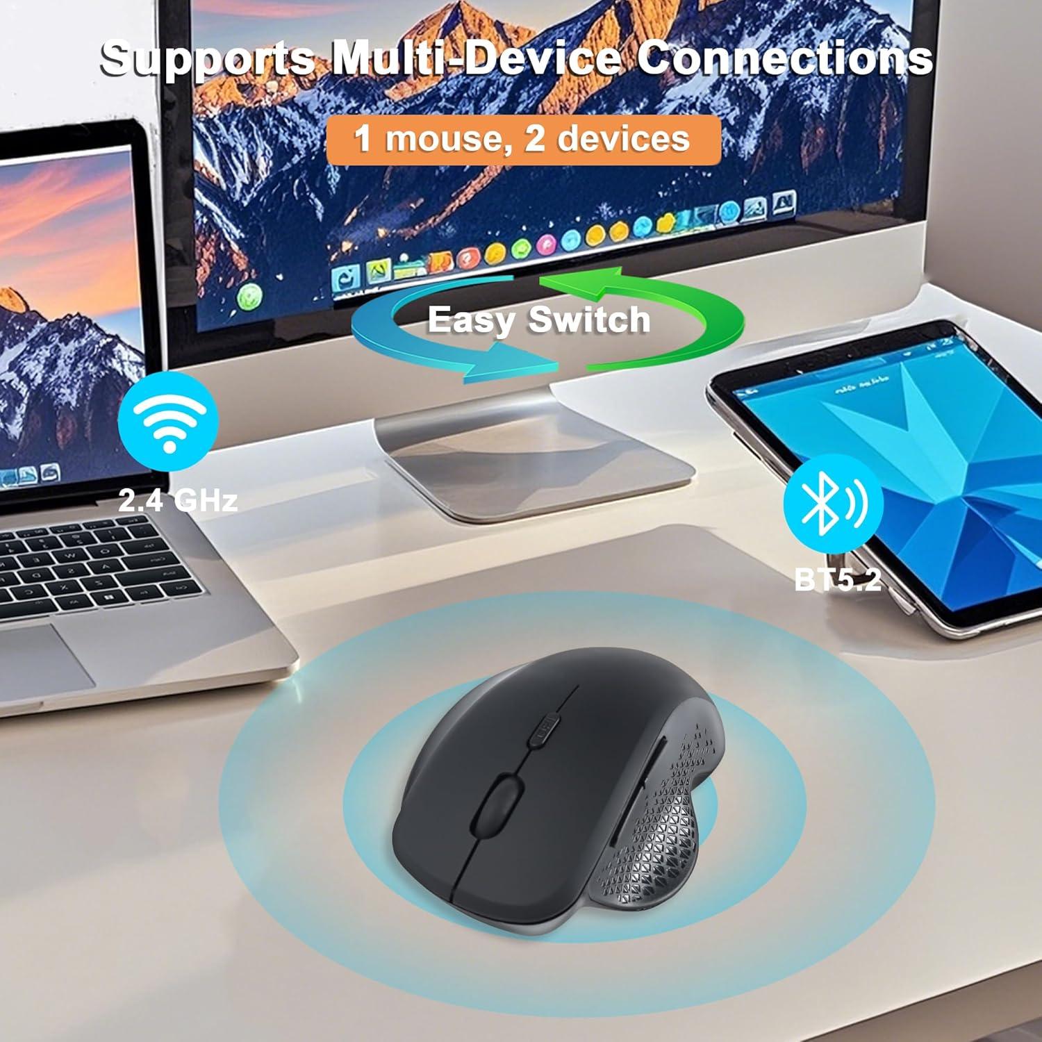 Ratón Vertical Inalámbrico Ergonómico CHUYI Negro 3 DPI Ajustables