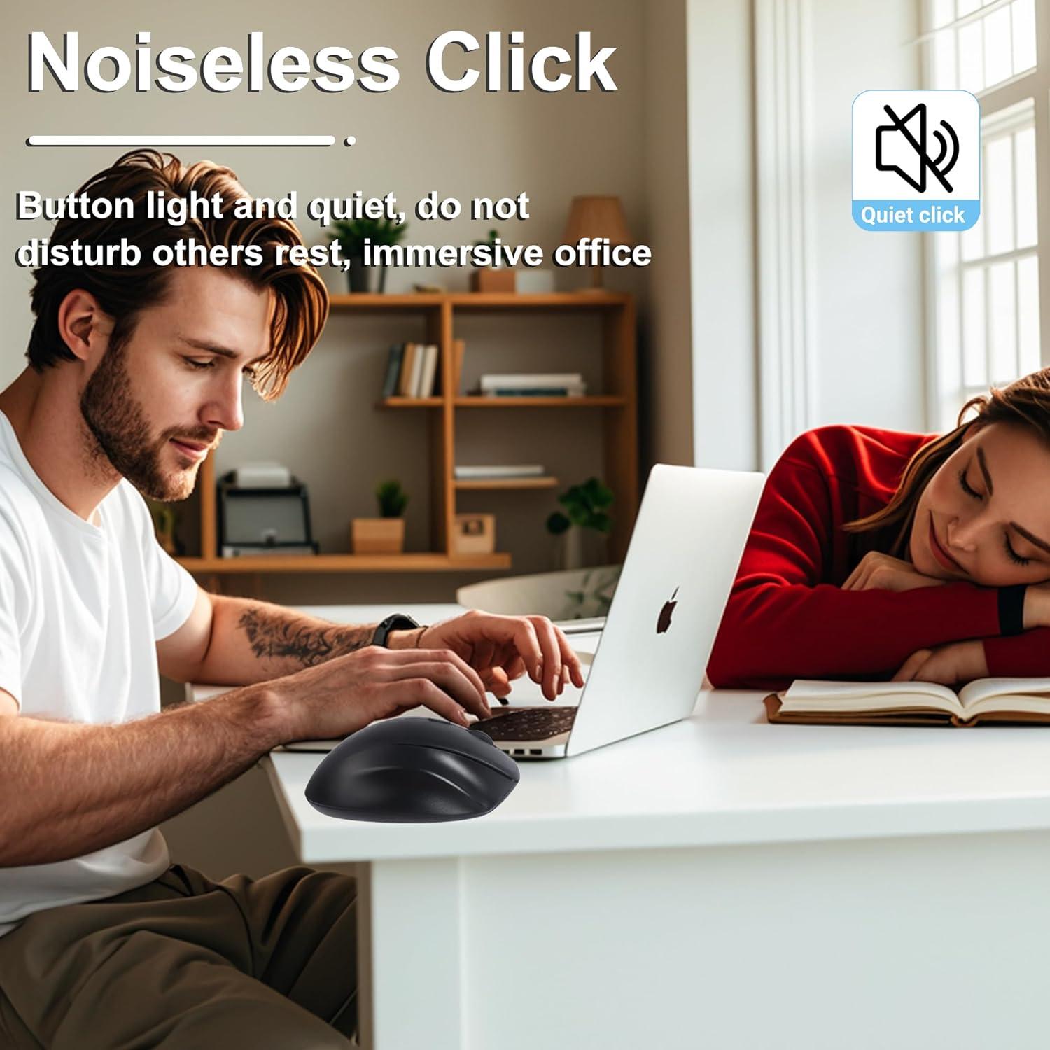 Ratón Vertical Inalámbrico Ergonómico CHUYI Negro 3 DPI Ajustables