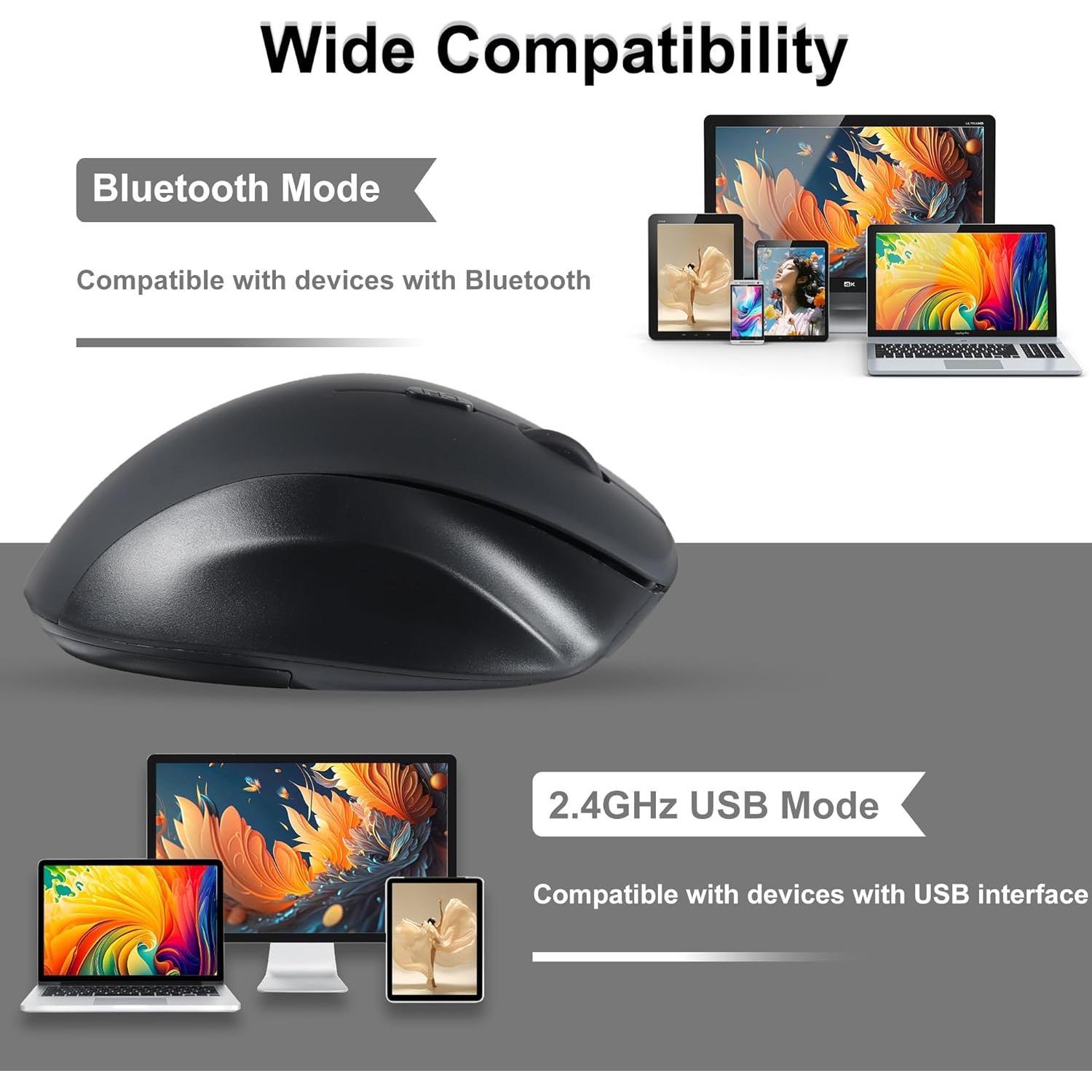 Ratón Vertical Inalámbrico Ergonómico CHUYI Negro 3 DPI Ajustables