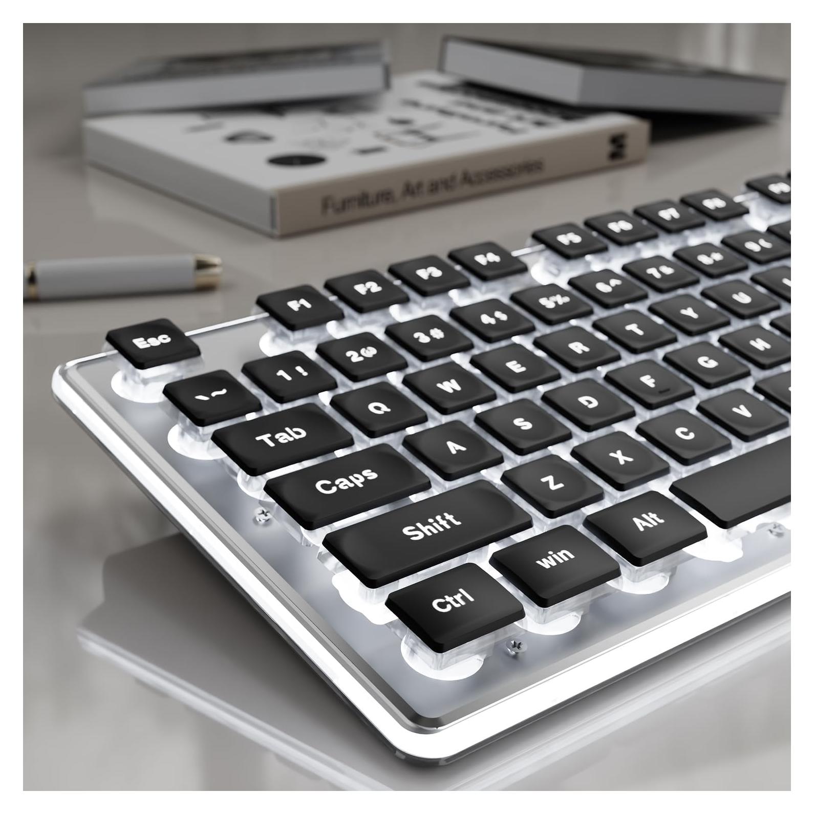 Teclado USB Retroiluminado EWEADN GX710S Negro, Silencioso