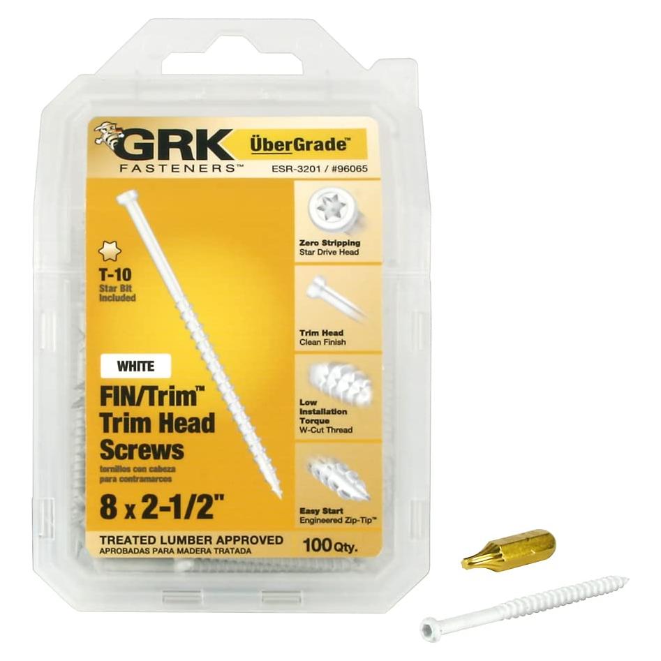 Tornillos FIN/Trim GRK #8 x 6.35 cm 100 unidades