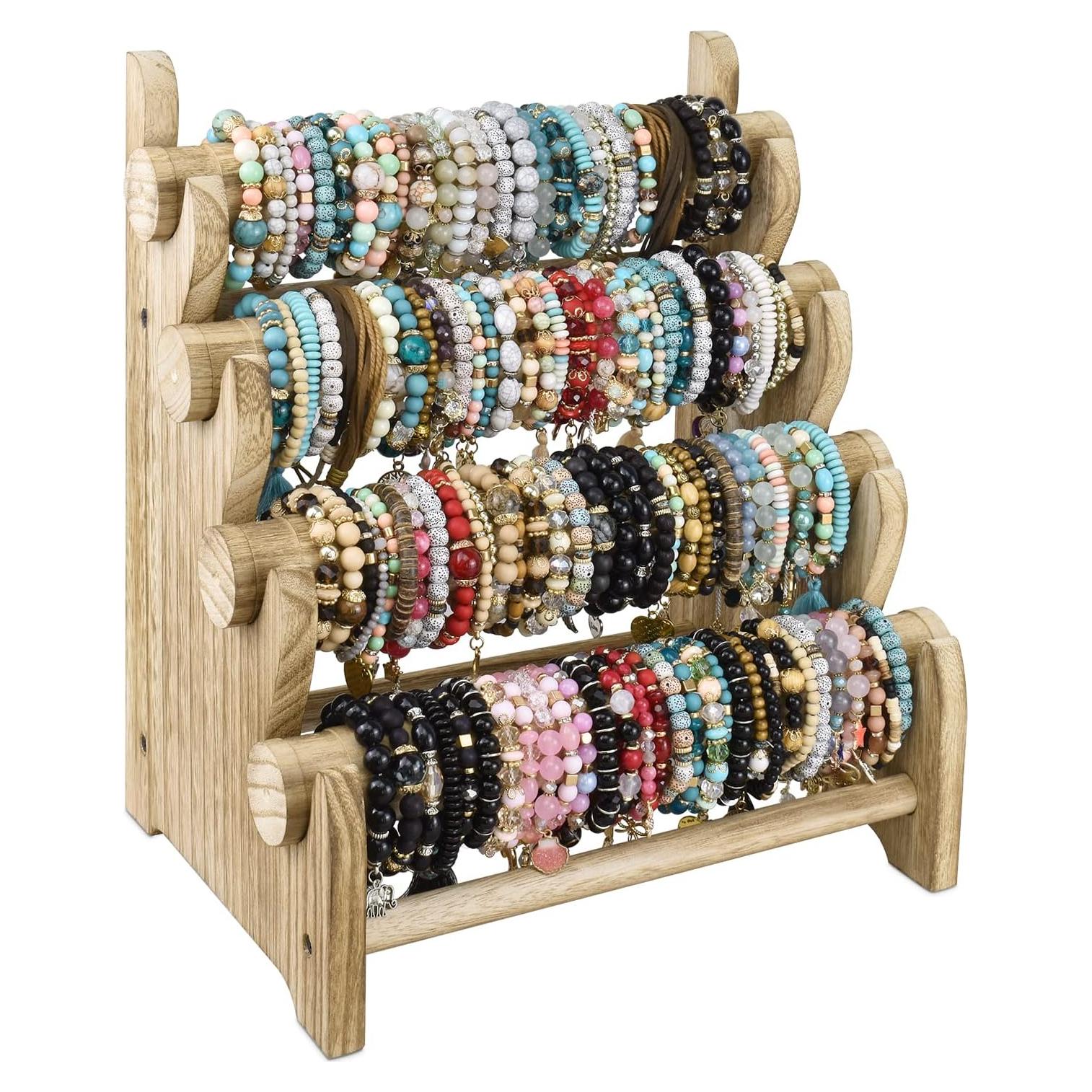 Soporte de Joyería Ikee Design de Madera 4 Niveles 30.48x22.86x35.56 cm