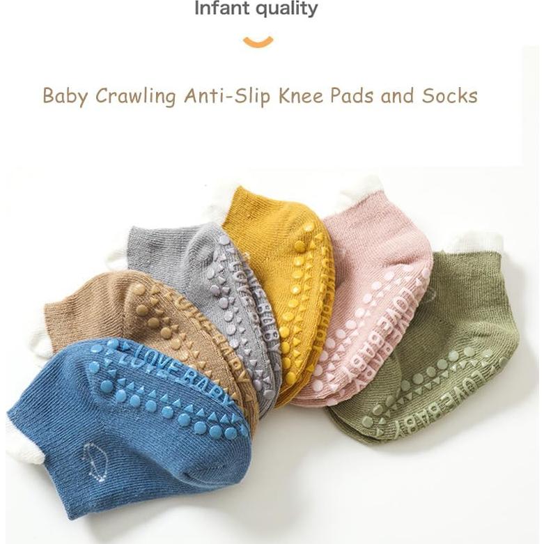 Feidoog Conjunto de Rodilleras y Calcetines Antideslizantes Bebé
