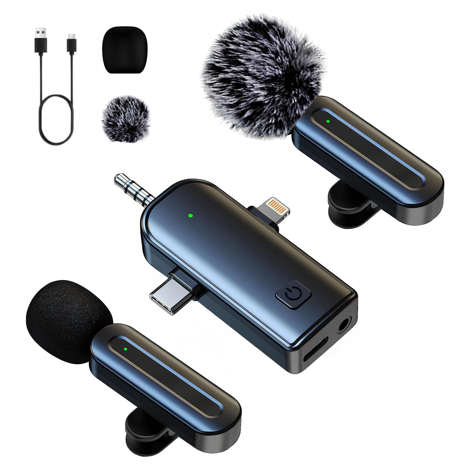 Mini Micrófono Inalámbrico Lavalier Anewbig USB-C para iPhone y Android