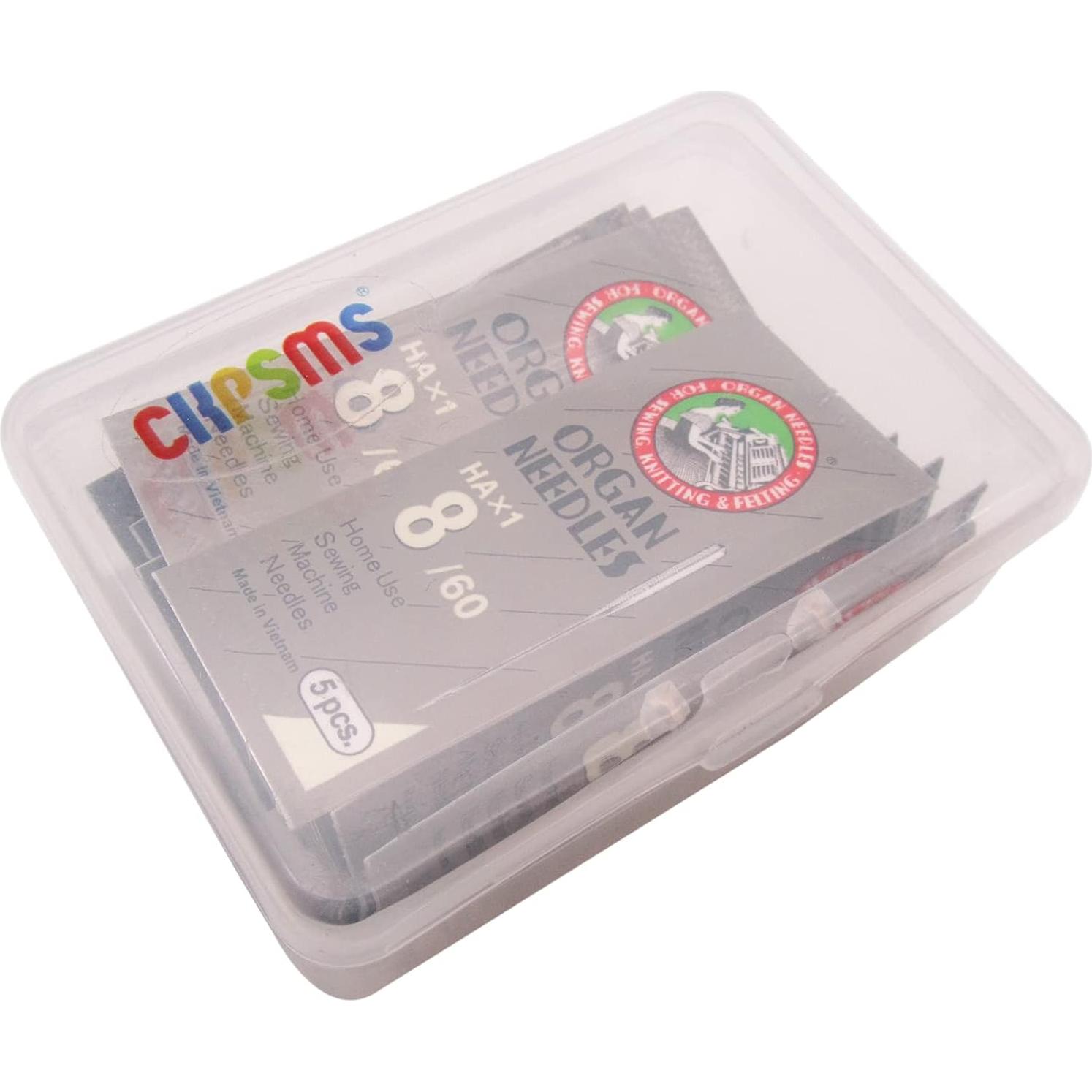 Caja Plástica CKPSMS con 100 Agujas de Coser HAX1 8/60