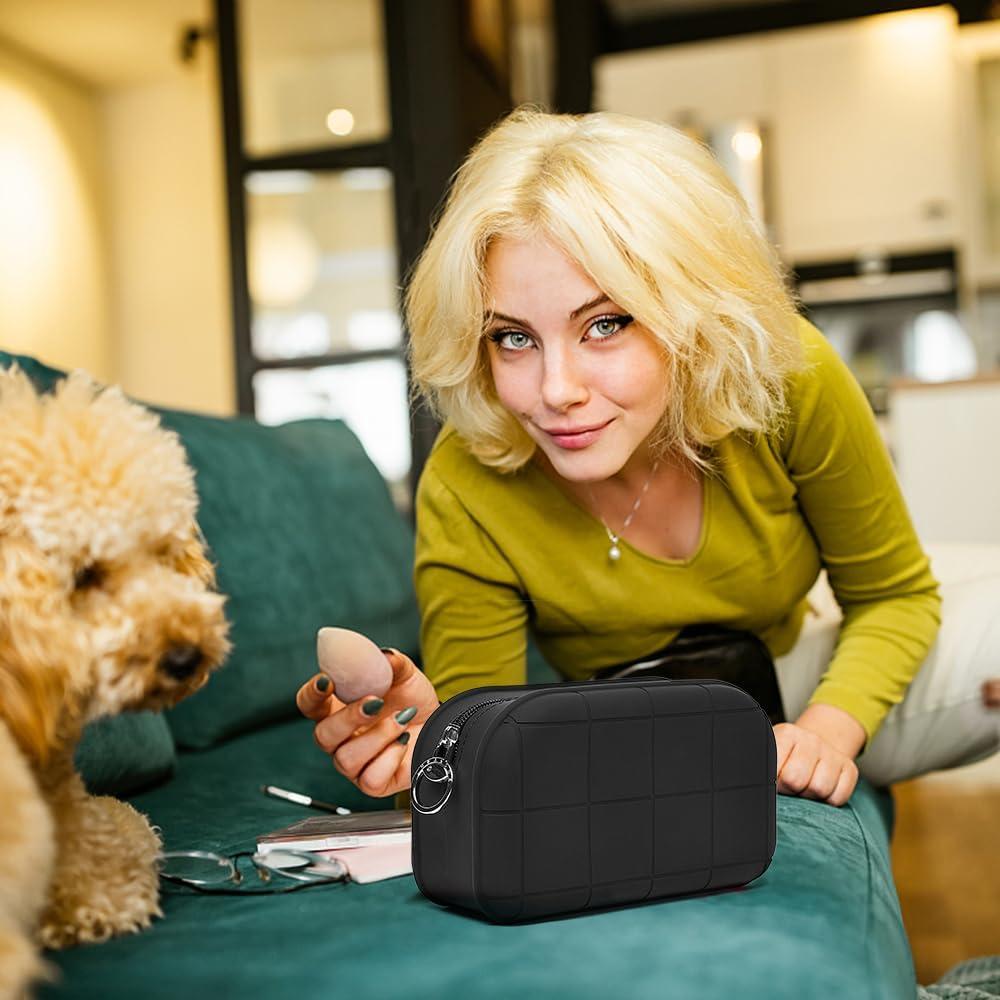 Bolsa de Maquillaje de Silicona Negra Organizador de Viaje