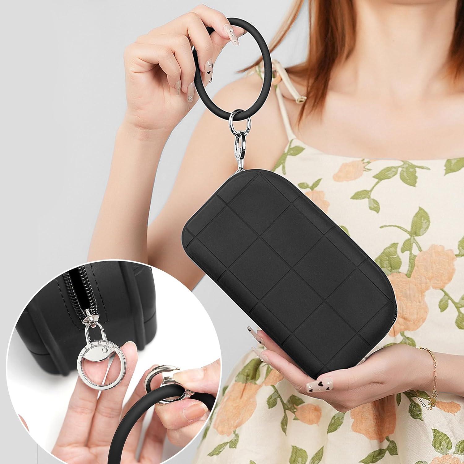 Bolsa de Maquillaje de Silicona Negra Organizador de Viaje