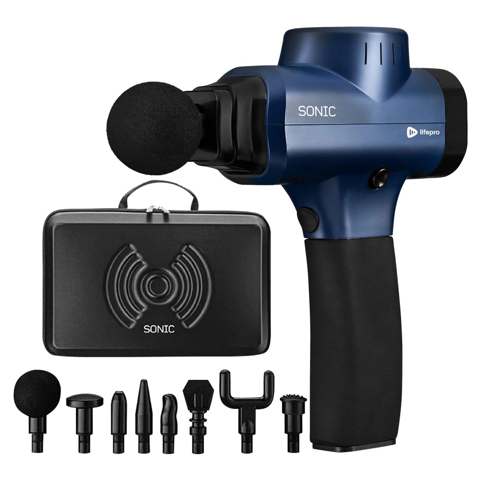 Pistola de Masaje LifePro Sonic 8 Cabezas 5 Velocidades