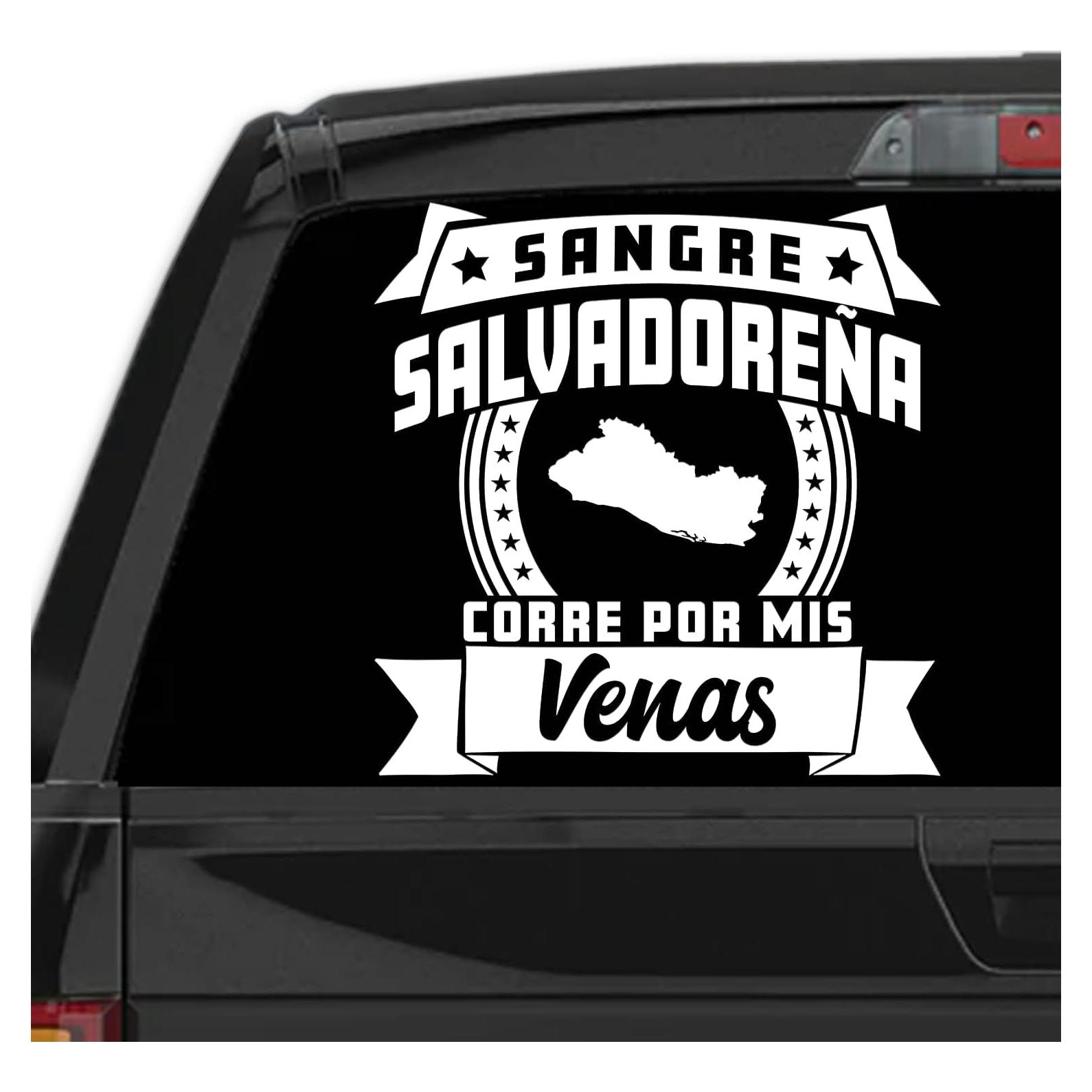 Calcomanía para Autos Sangre Salvadoreña 12.7x12.7 cm