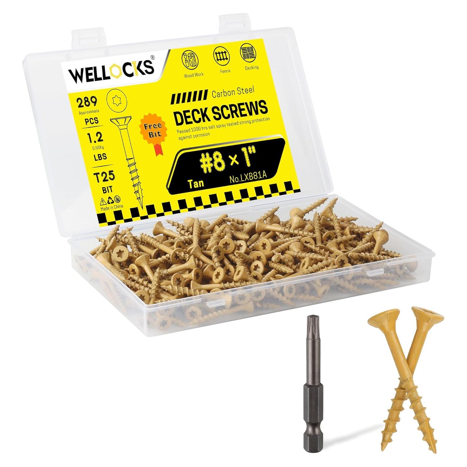 Tornillos para Deck WELLOCKS #8x25mm Beige - 1.2kg