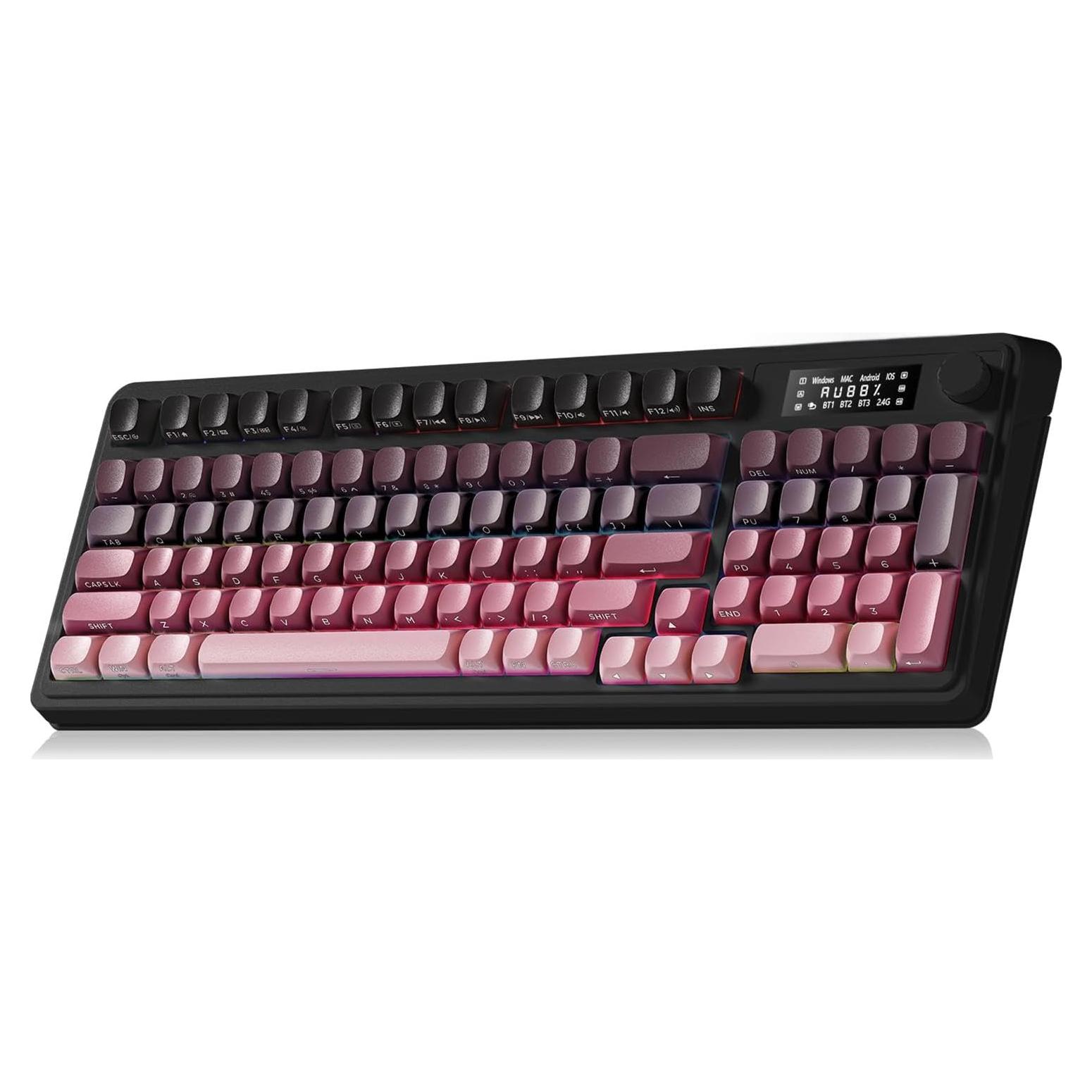 Teclado Inalámbrico AULA S99 Pro RGB Retroiluminado - Negro Rosa