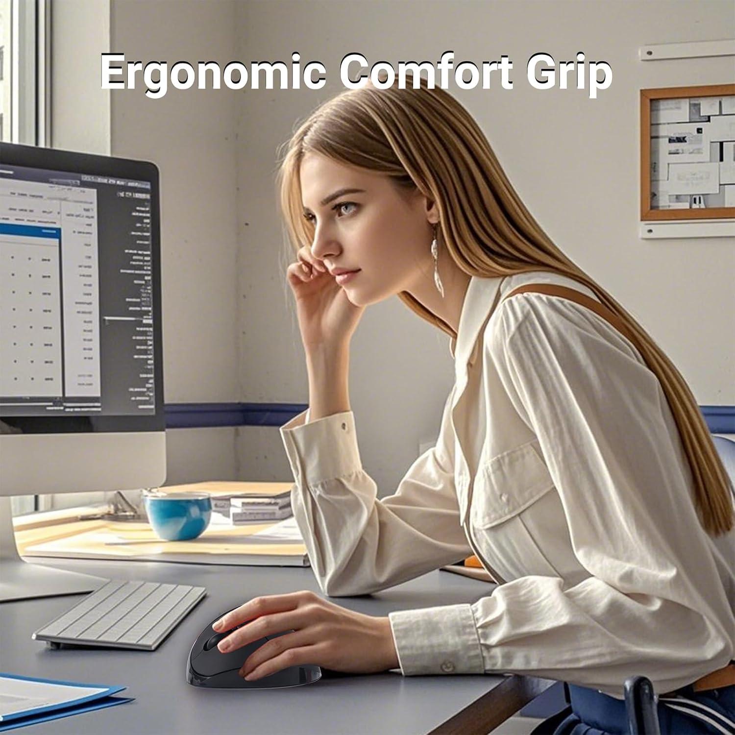 Ratón Ergonómico Inalámbrico Justdfine Negro 3 DPI Ajustables