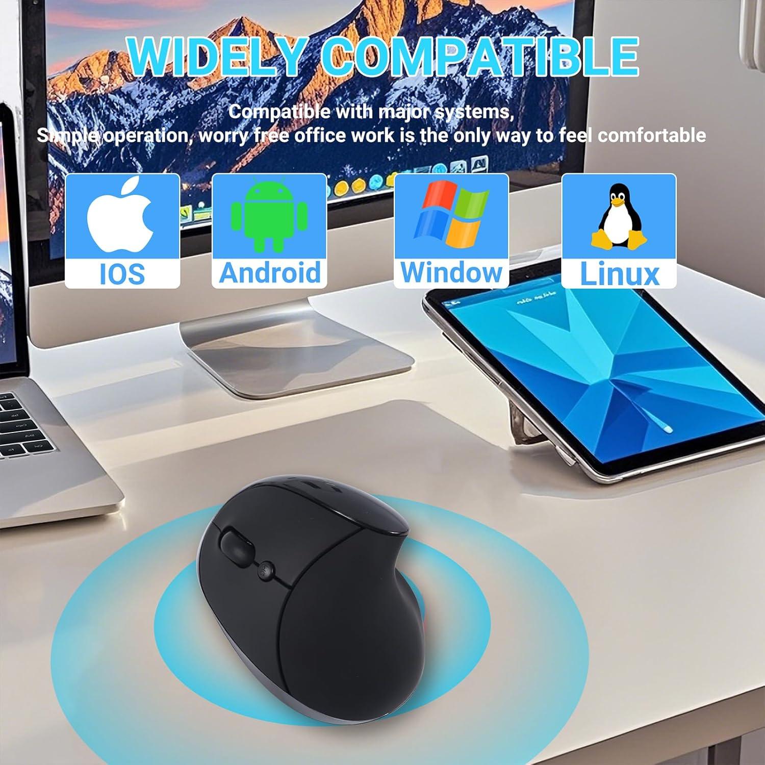 Ratón Ergonómico Inalámbrico Justdfine Negro 3 DPI Ajustables