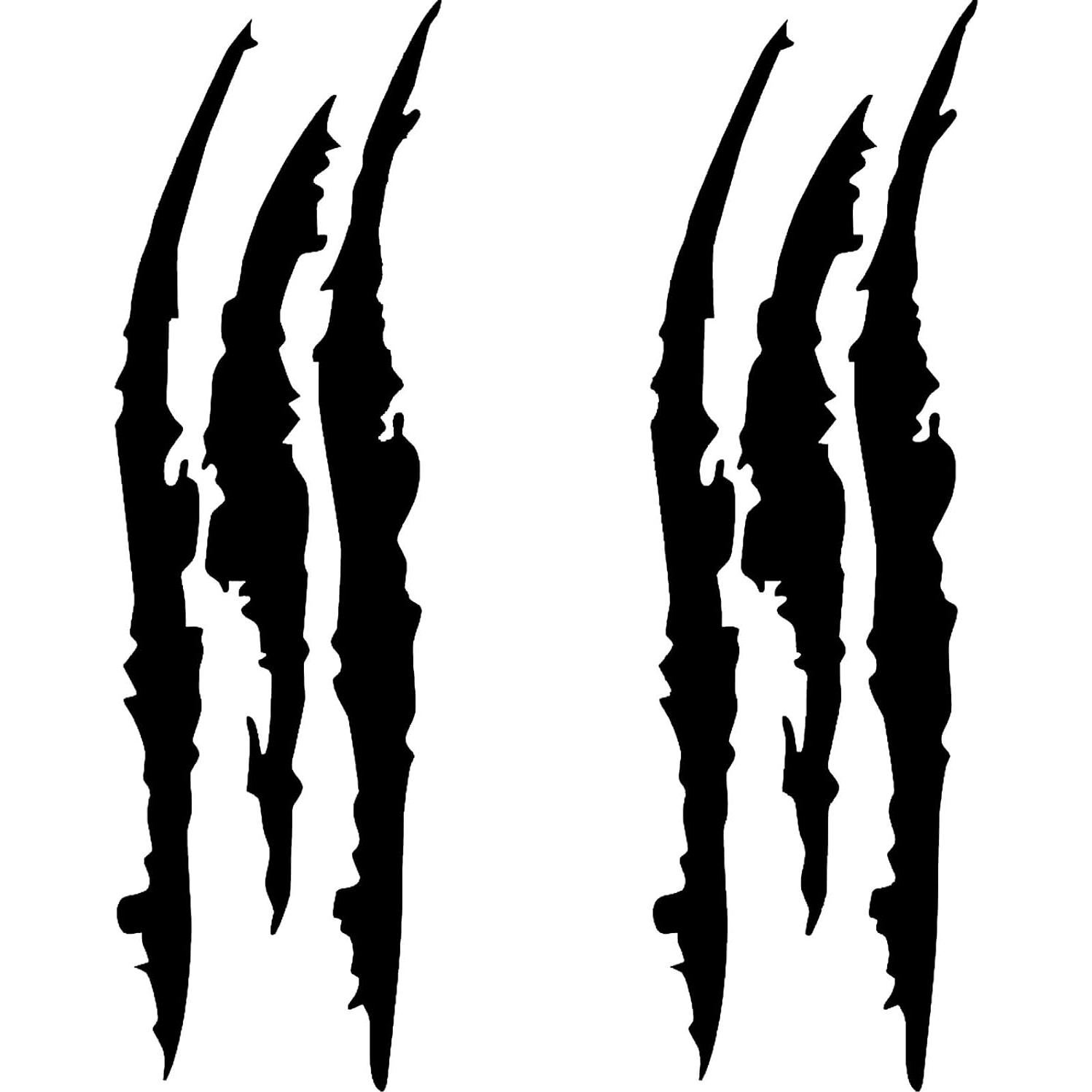 Calcomanías de Garra Negra para Autos - 40x12 cm, 2 Piezas