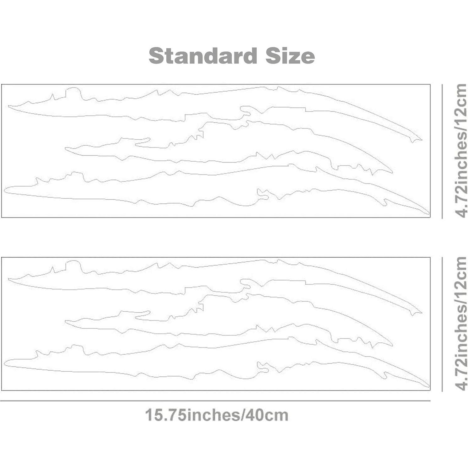 Calcomanías de Garra Negra para Autos - 40x12 cm, 2 Piezas