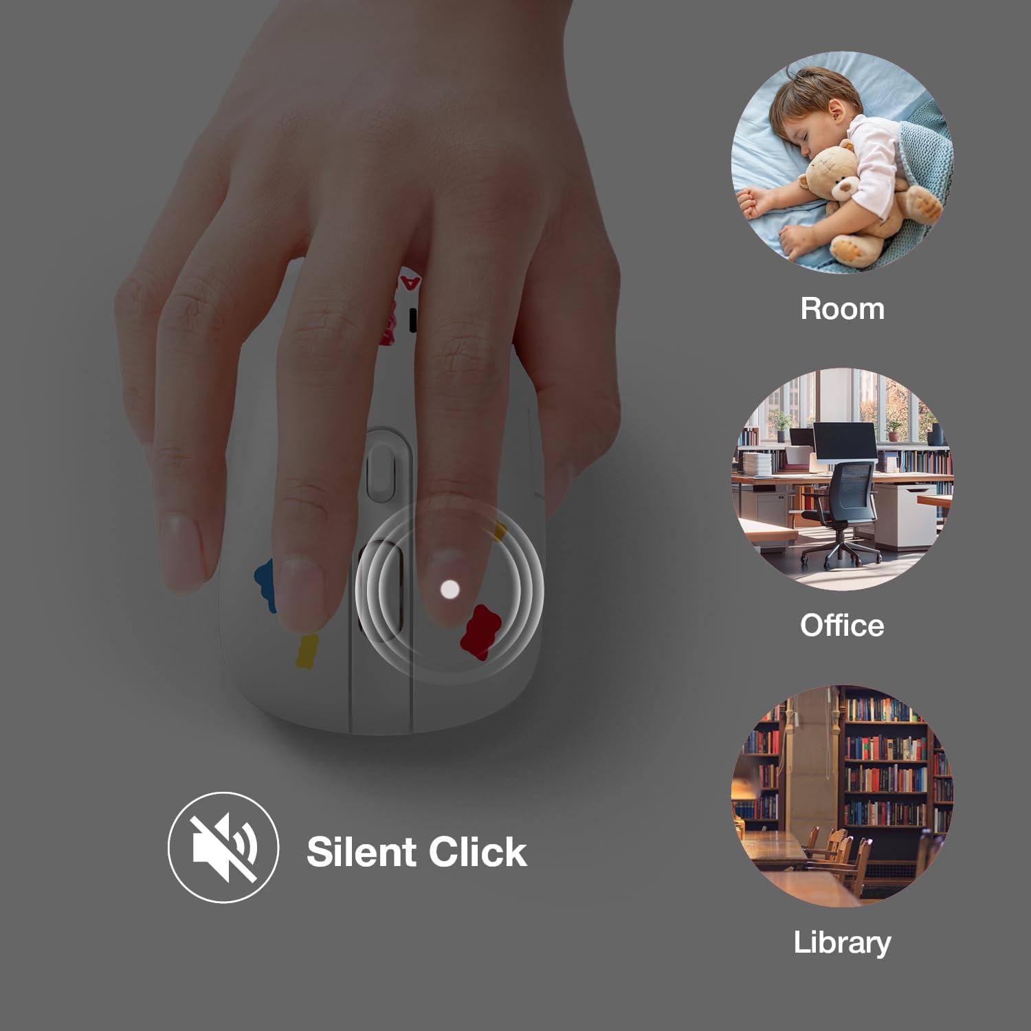 Ratón Inalámbrico Haribo Rosa, Bluetooth 5.0, DPI Ajustable