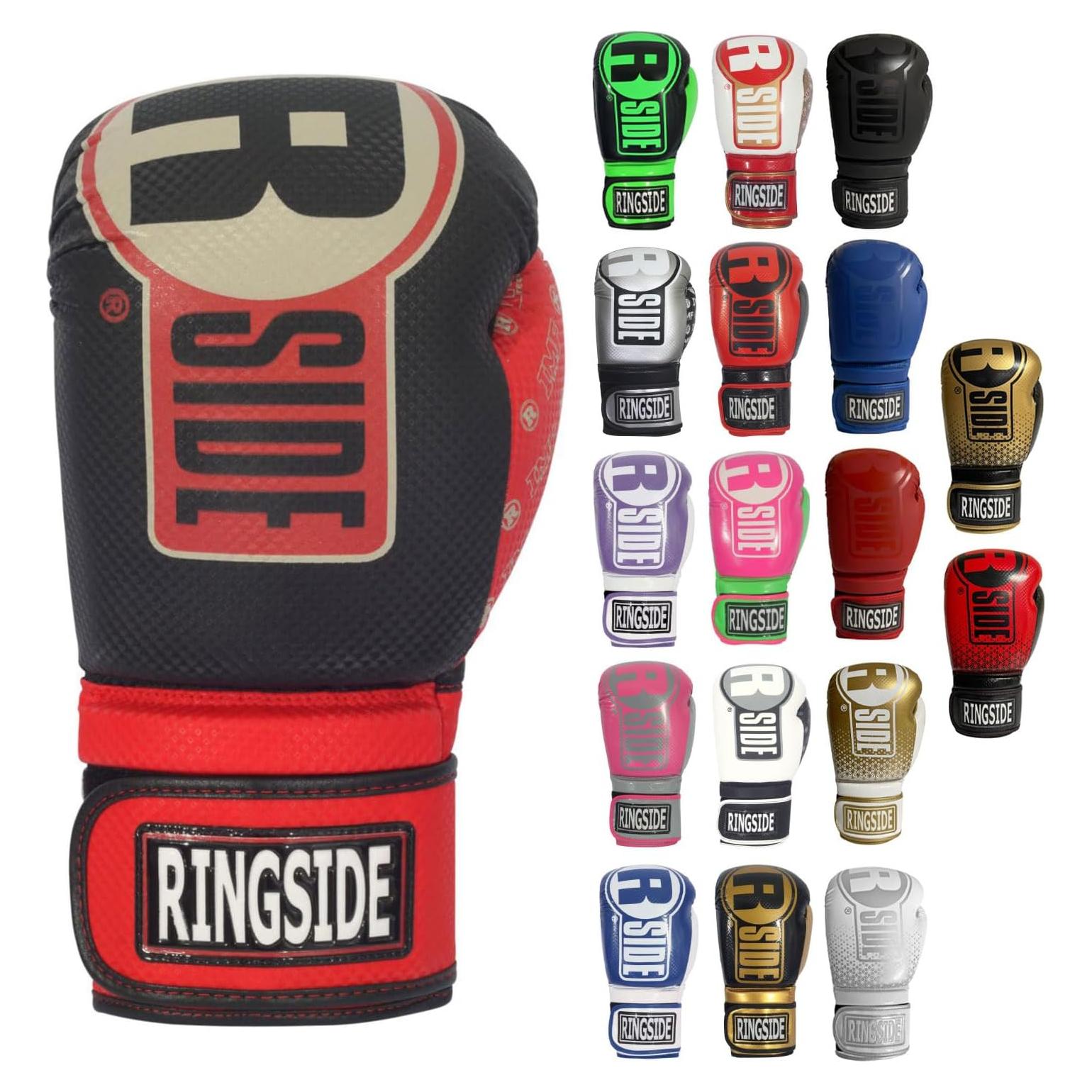 Guantes de Boxeo Ringside Apex S/M Vinilo Negro/Rojo