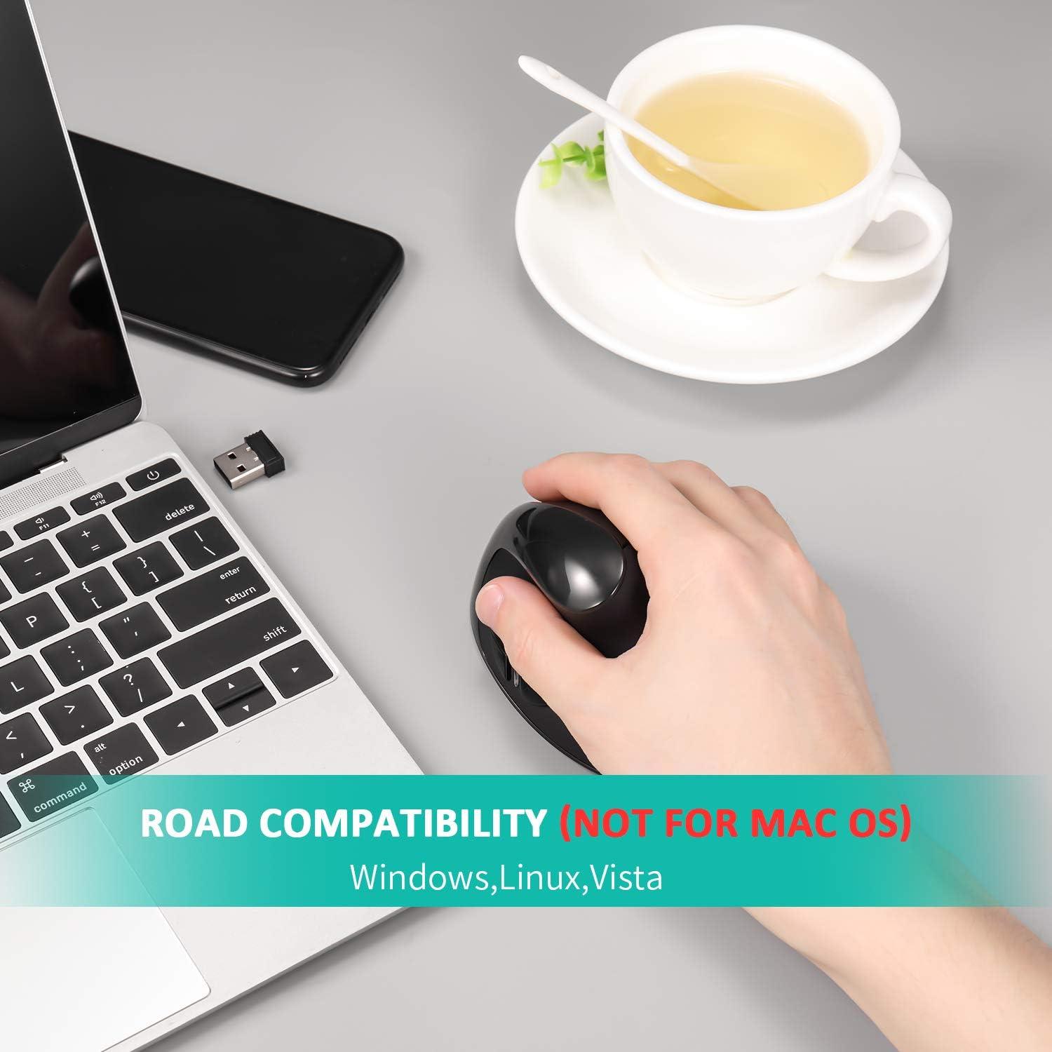 Ratón Vertical Ergonómico AURTEC S8 Inalámbrico Recargable 6 Botones 3 DPI