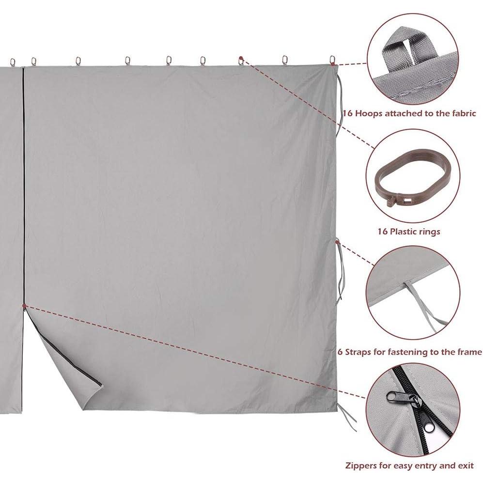 Panel Lateral de Privacidad Yescom 10x6.5ft para Gazebo 10x10ft