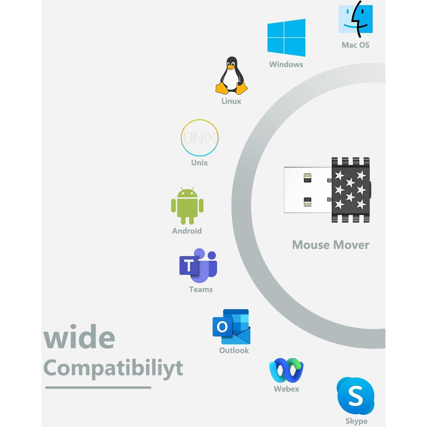 Geyes Mouse Jiggler Indetectable USB, 2 Modos, Metal Negro