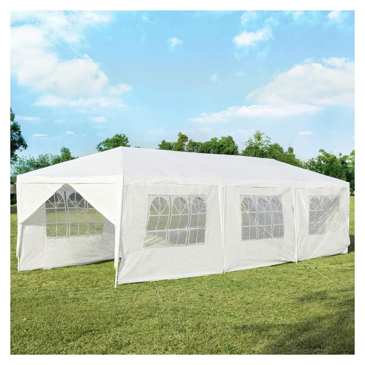 Carpa Impermeable Tangkula 3x9m con 6 Paredes y 2 Puertas