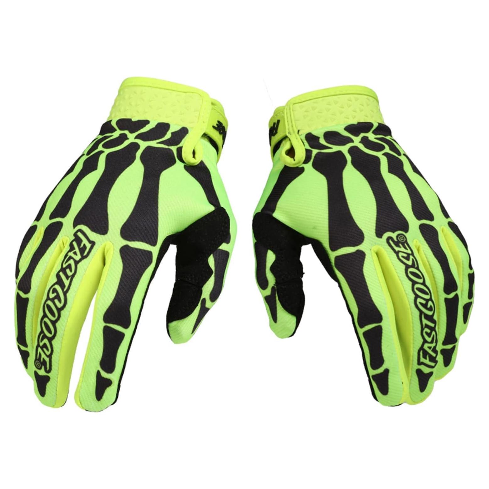 Guantes de Ciclismo EXCEREY Esqueleto Verde Fluorescente