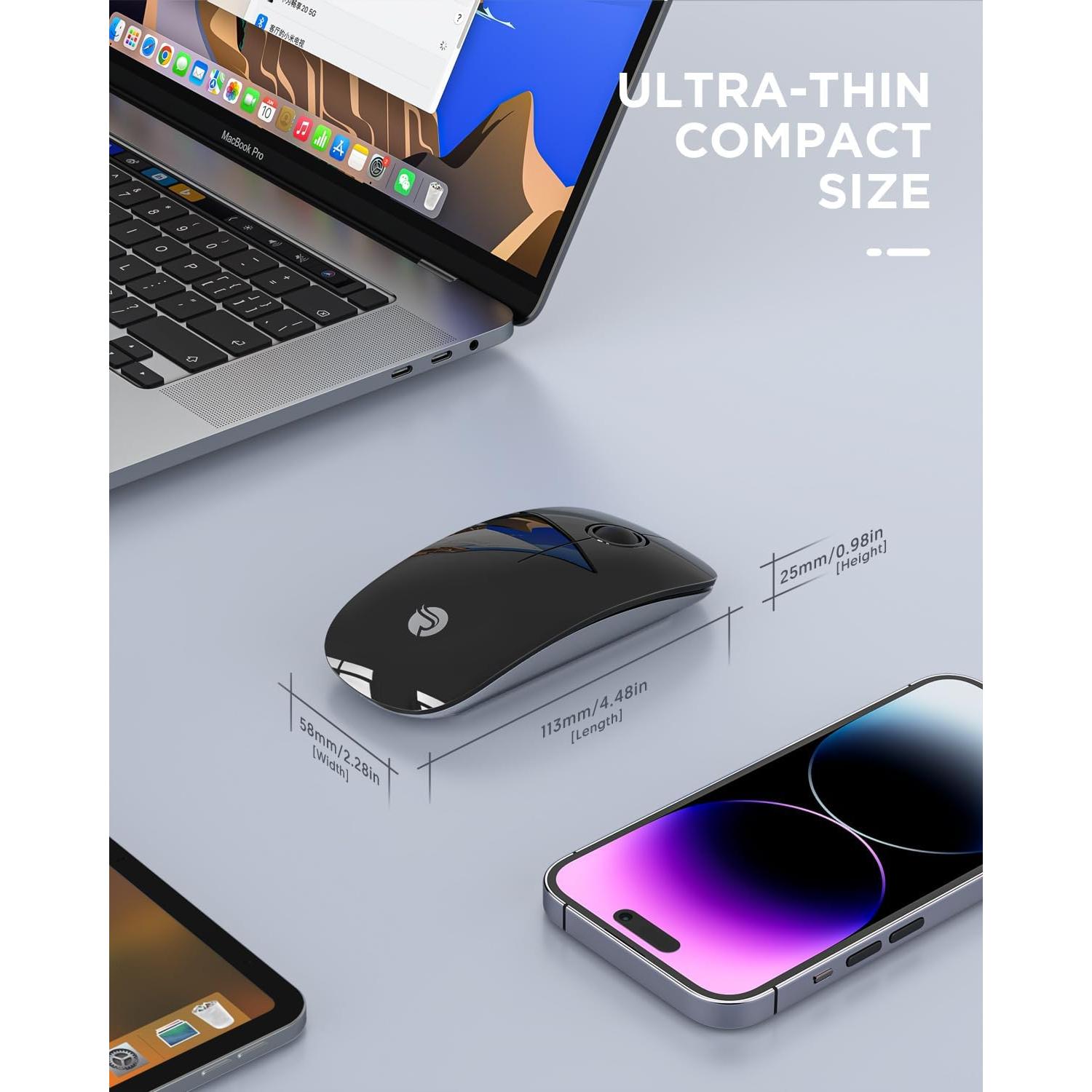 Ratón Inalámbrico Bluetooth RAPIQUE R306 - 1600 DPI, Silencioso