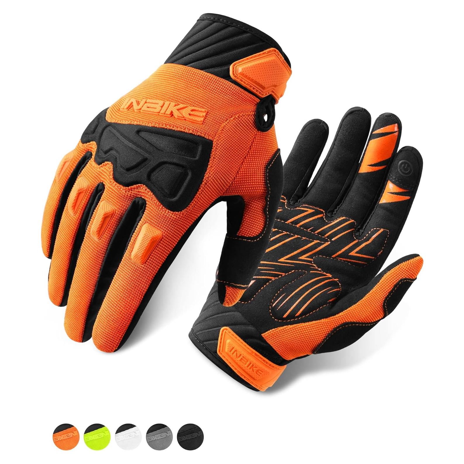 Guantes de Ciclismo INBIKE Naranja Grande con Protección