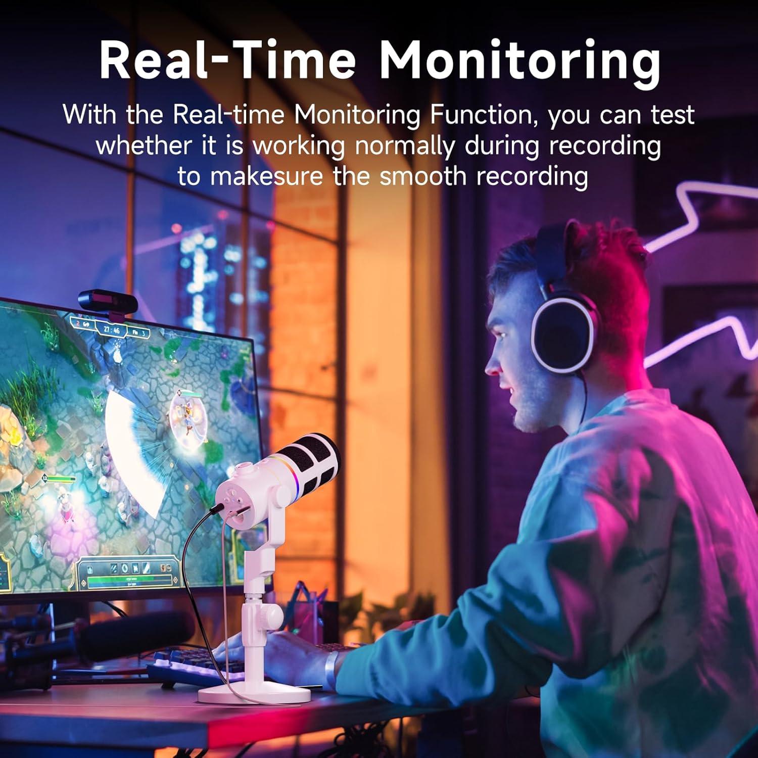 Micrófono Gaming USB Comica EJoy D10 Dinámico RGB 1.1kg