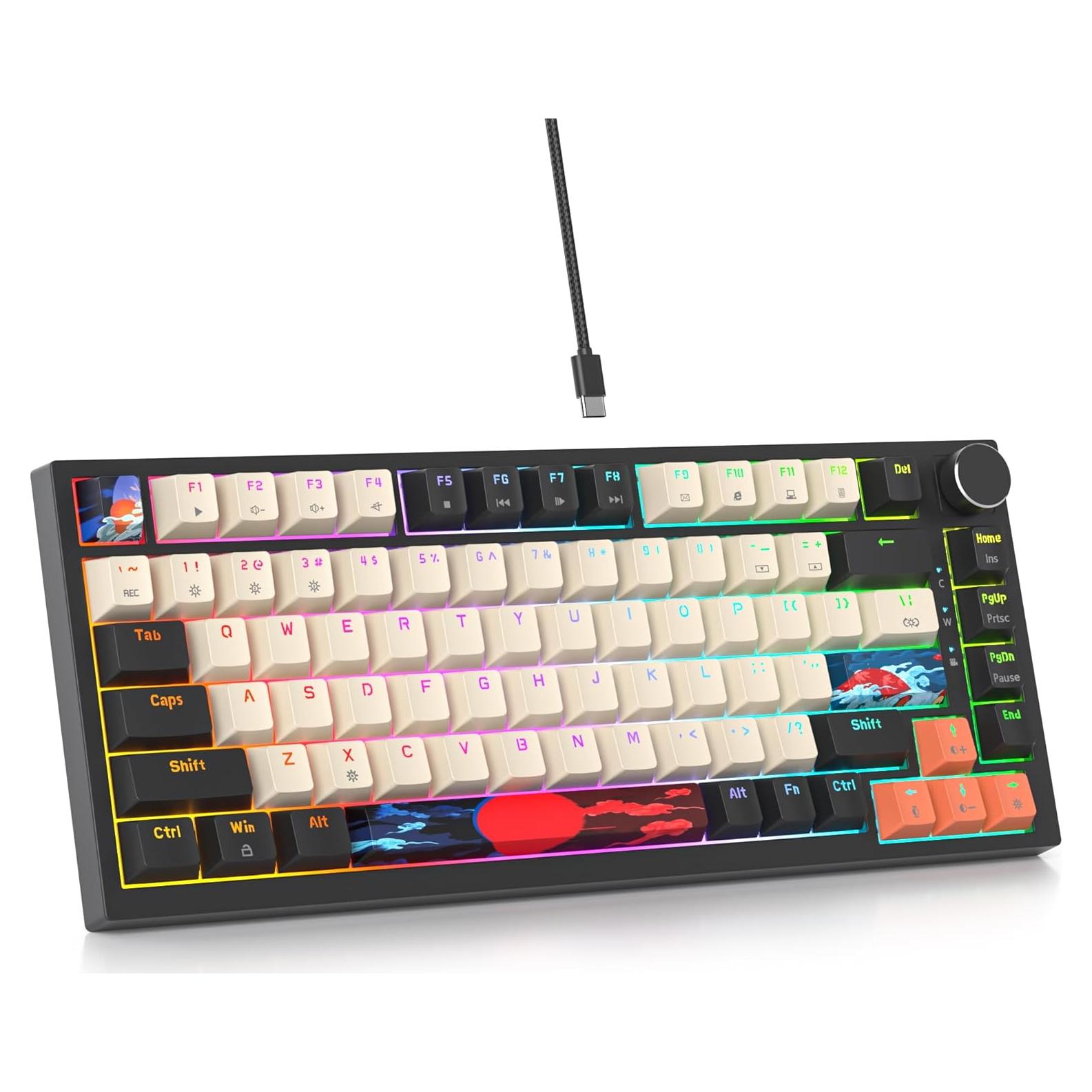 Teclado Mecánico RGB SbocKeeb 82 Teclas Carbono Hot-Swap