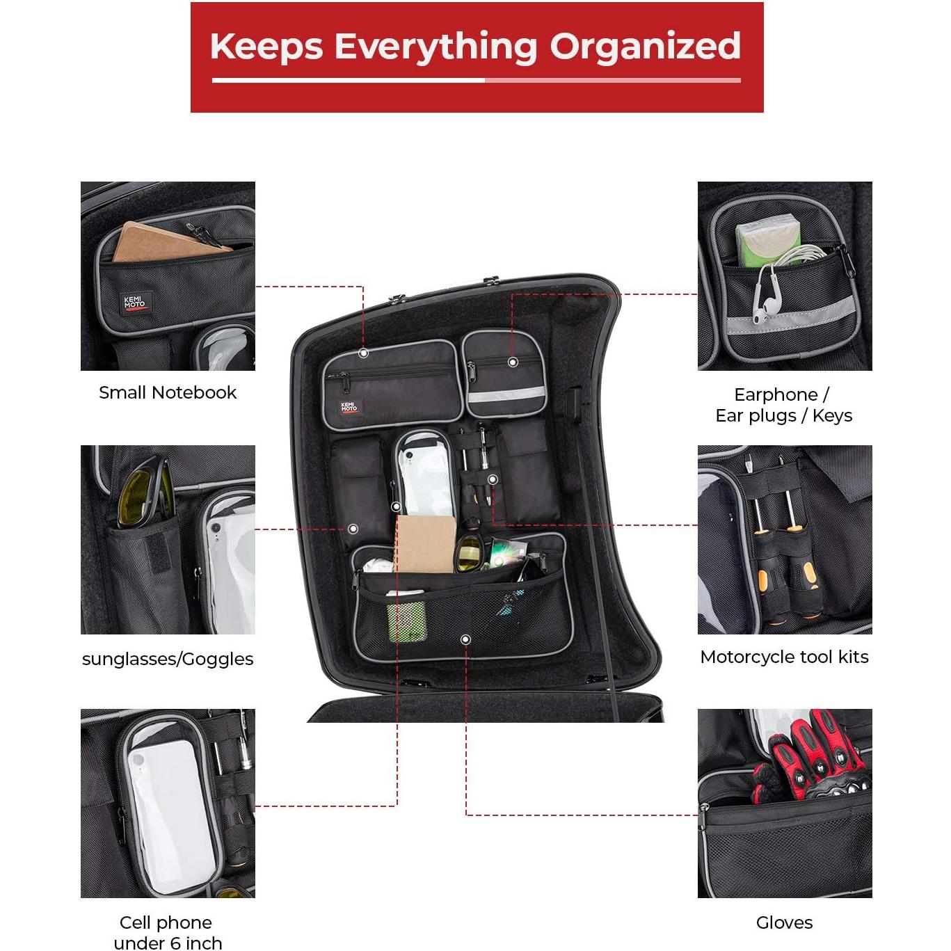 Organizador de Tapa de Paquete KEMIMOTO para Touring 2014-2025