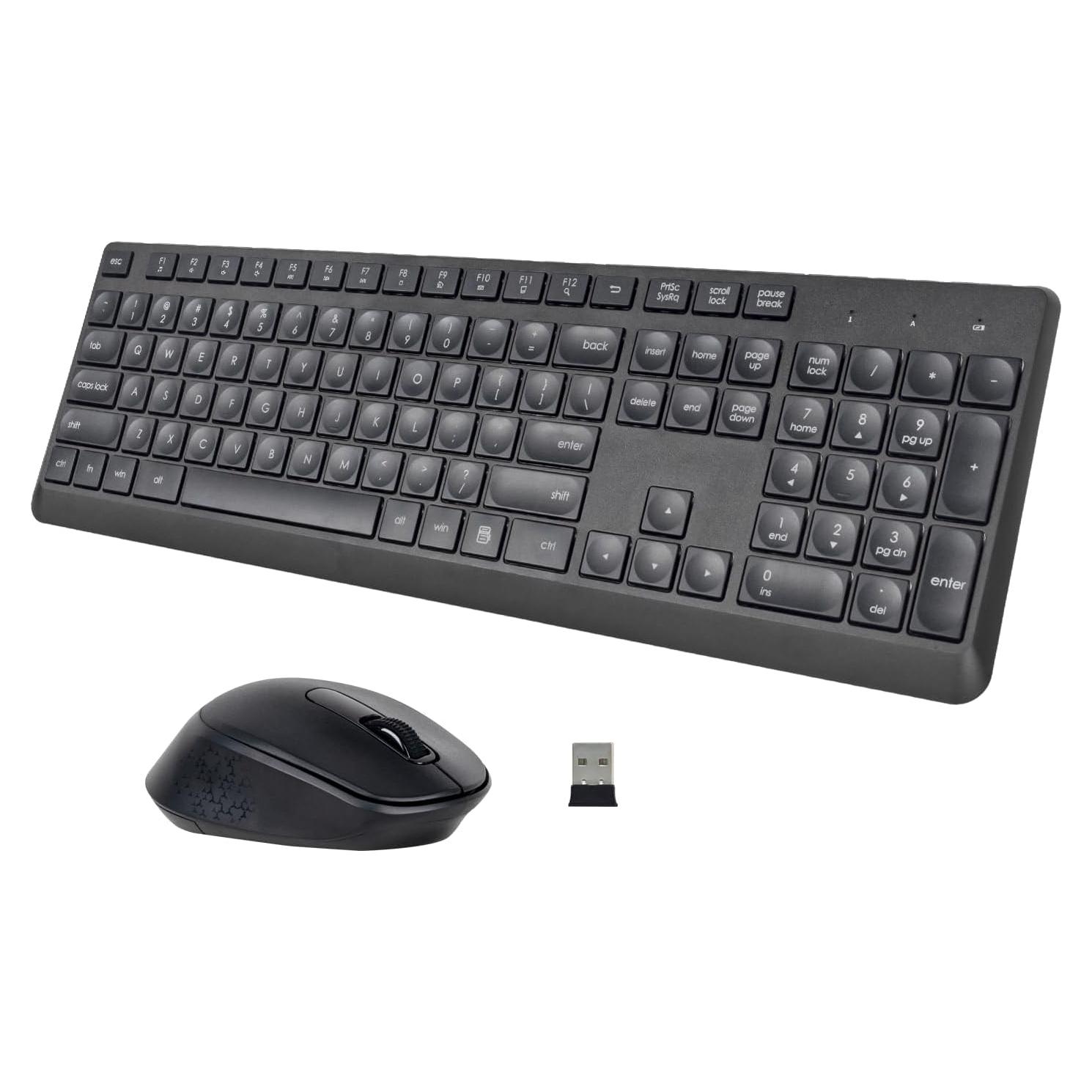 Combo Teclado y Ratón Inalámbricos Silenciosos HUO JI Negro