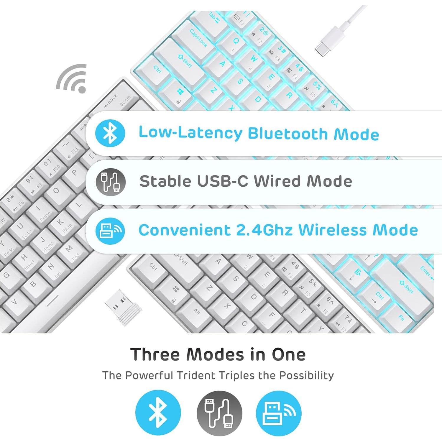 Teclado Mecánico RK ROYAL KLUDGE RK61 Inalámbrico 60%