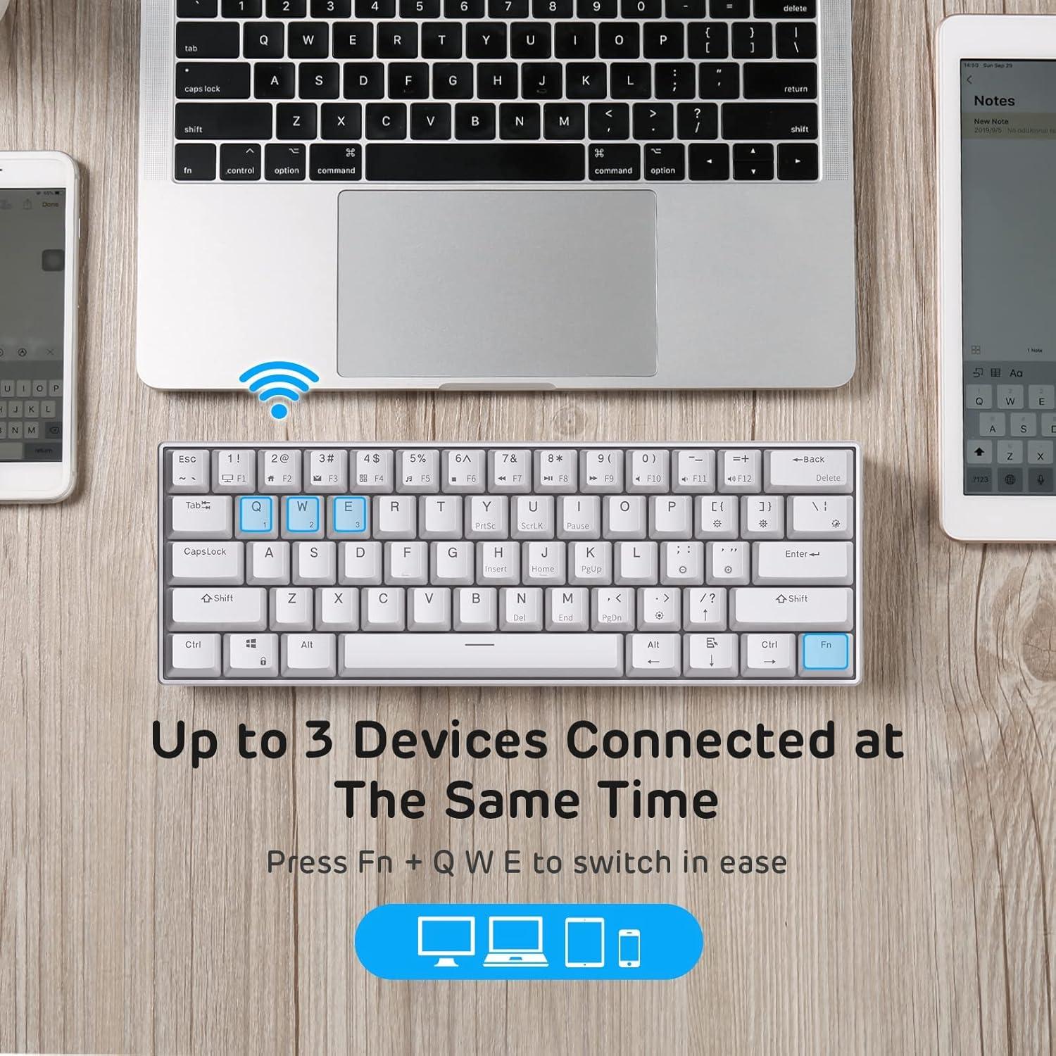 Teclado Mecánico RK ROYAL KLUDGE RK61 Inalámbrico 60%